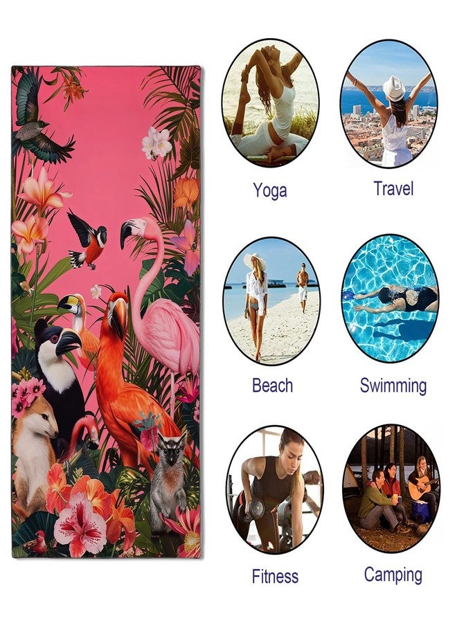 OHTMTHO Tropical Jungle Birds Beach Towel Oversized 36"x72" Quick Dry Microfiber Towels Pool Accessories Cruise Essentials Vacation Gifts Summer Must Haves for Swimming Camping Travel - Image 4